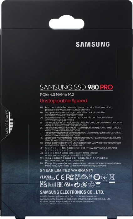 Samsung SSD 980 PRO 500GB, M.2 2280 / M-Key / PCIe 4.0 x4 (MZ