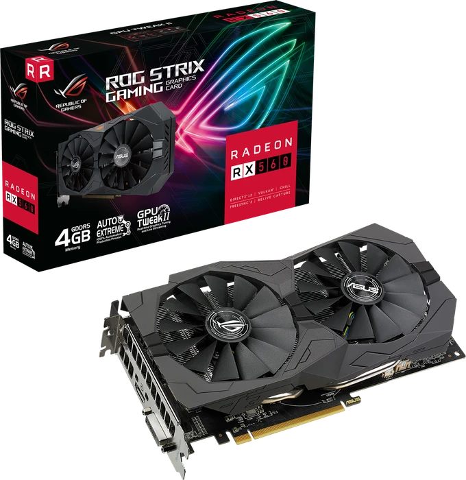 ASUS ROG Strix Radeon RX 560 V2, ROG-STRIX-RX560-4G-V2-GAMING, 4GB GDDR5, DVI, HDMI