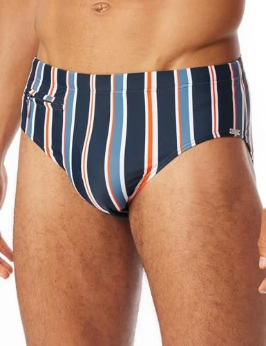 Schiesser Aqua Streifen Slip Badehose nachtblau (Herren)
