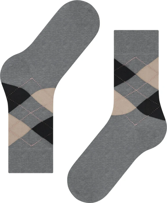 Falke Sensitive Argyle Socken light greymel. (Damen)