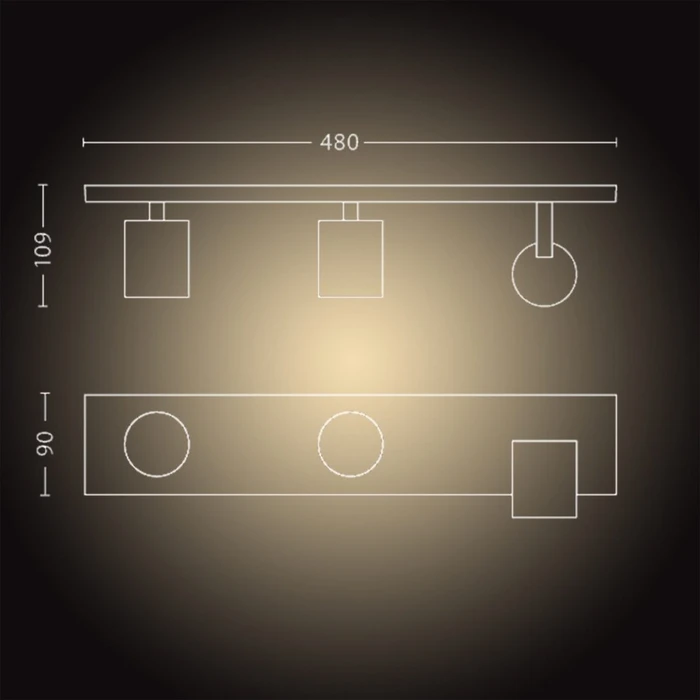 Philips Hue White Ambiance Runner Spot 3-flammig weiß