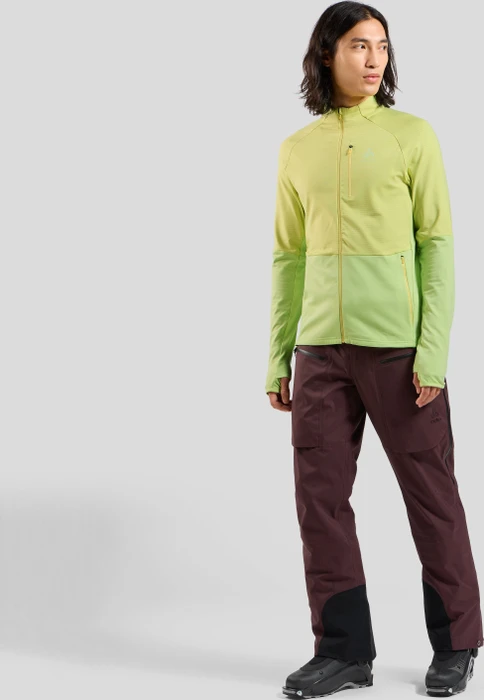 Odlo Descent Ceramiwarm Midlayer Funktionsshirt langarm shadow lime (Herren)