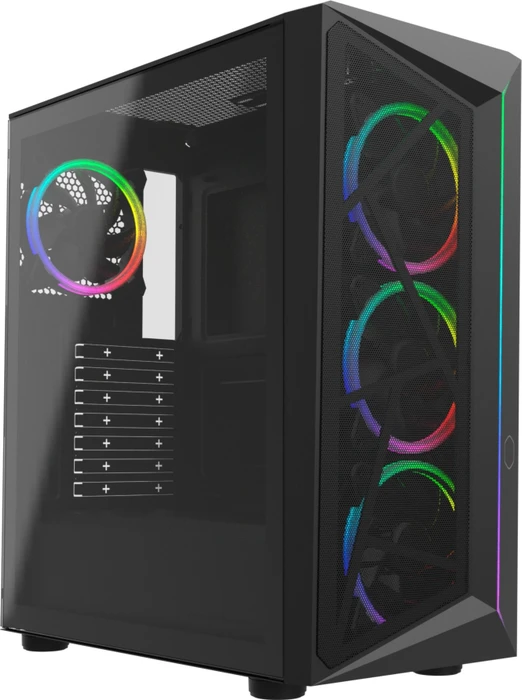 Cooler Master CMP 510, schwarz, inkl. 4x Lüfter, Lüfter LED ARGB, Glasfenster