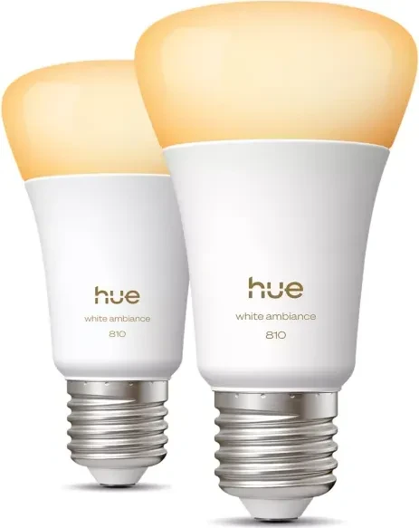 Philips HUE White Ambiance Smart LED A60 E27 810 6W, 2 Stück