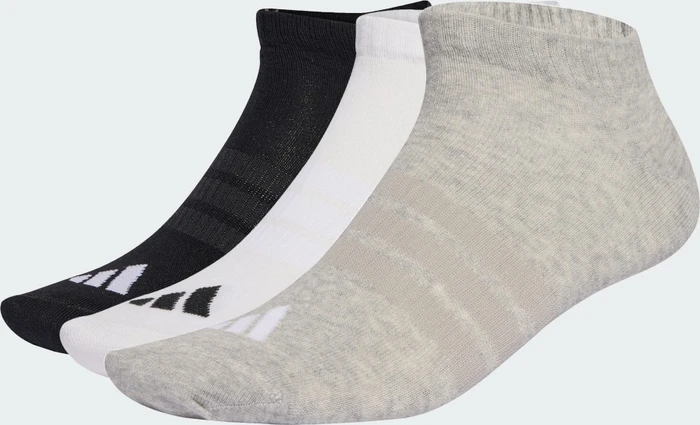 adidas Thin and Light Essentials Low Cut Socken medium grey heather/white/black, 3 Paare (KC9629) – Bild 4 von 4