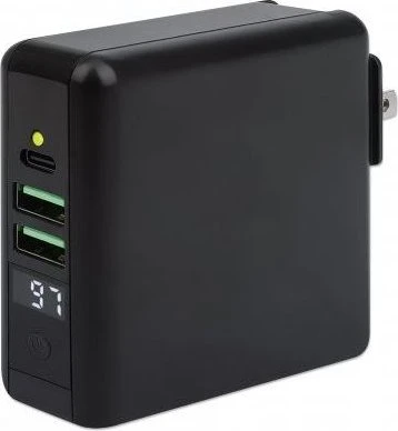 Manhattan 4-in-1 Reiseladegerät und Powerbank 8000mAh schwarz