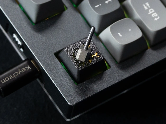 Keychron Hammer Alu Alloy Artisan Keycap, Acryl, Aluminium, Titanium, schwarz/silber, 1 Taste