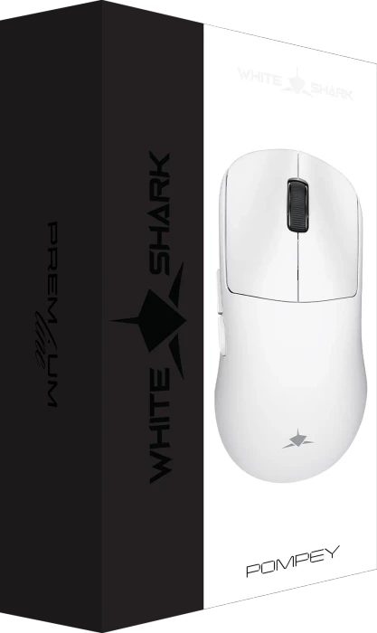 White Shark Pompey Wireless Gaming Mouse, weiß, USB/Bluetooth