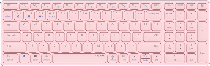 Rapoo E9700M Multi-mode Wireless Ultra-slim Keyboard rosa, USB/Bluetooth, DE