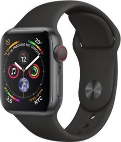 Apple Watch Series 4 (GPS + Cellular) Aluminium 40mm grau mit Sportarmband schwarz
