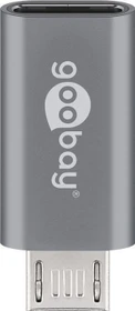 Wentronic Goobay USB 2.0 Micro-B Stecker auf USB-C 2.0 Buchse grau (55553)