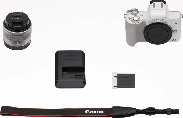 Canon EOS M50 weiß mit Objektiv EF-M 15-45mm 3.5-6.3 IS STM