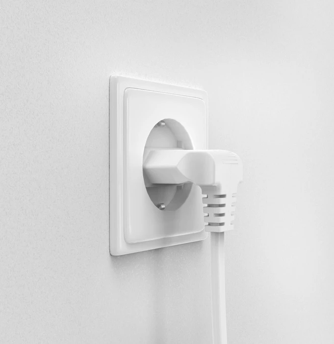 Hama Euro-Netzkabel gewinkelt/gewinkelt, 5m weiß
