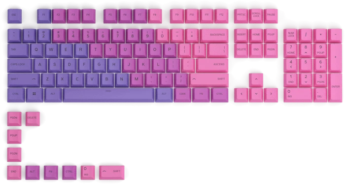 Glorious GPBT Keycaps, Kunststoff (PBT), Nebula, violett/rosa, 114 Tasten (104+10), ANSI-US