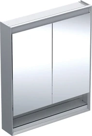 Geberit ONE Spiegelschrank ComfortLight, Nische, 2 Türen, AP-Montage, 75cm, Aluminium eloxiert