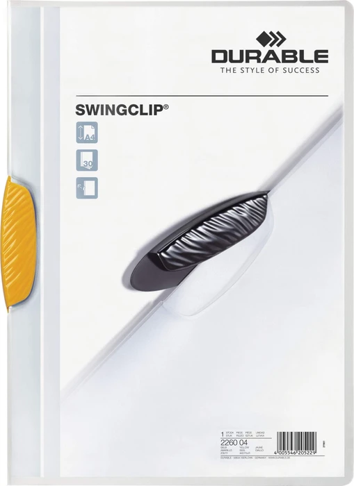 Durable Swingclip Klemmmappe, A4, gelb/transparent