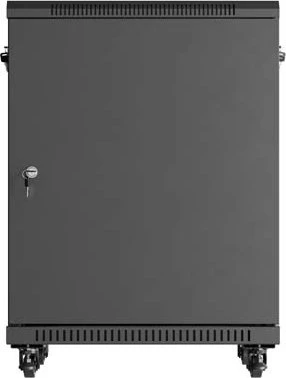 Lanberg 19" Rackschrank 15HE, freistehend, Flat Pack, Glastür, IP20, RAL 9004, 600mm tief