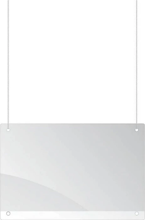 Franken Hygieneschutz Trennwand Schutzschild zur Deckenmontage, transparent, 80x65cm