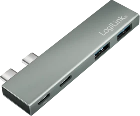 LogiLink 4-Port Dockingstation, 2x USB-C 3.0/2x USB-A 3.0, 2x Thunderrbolt 3 [Stecker] (UA0399)