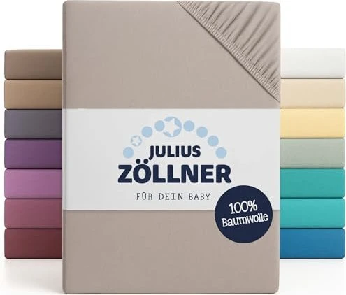 Julius Zöllner Spannleintuch für Babybett Jersey 70x140cm taupe