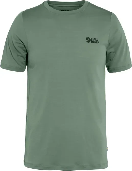 Fjällräven Abisko Wool Logo Funktionsshirt kurzarm patina green (Herren)
