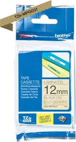 Brother TZe-MPPGG31 Beschriftungsband, 12mm, schwarz/gold (Muster)