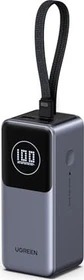 Ugreen Powerbank PB723 20000mAh 130W mit ausziehbarem USB-C-Kabel silber/schwarz