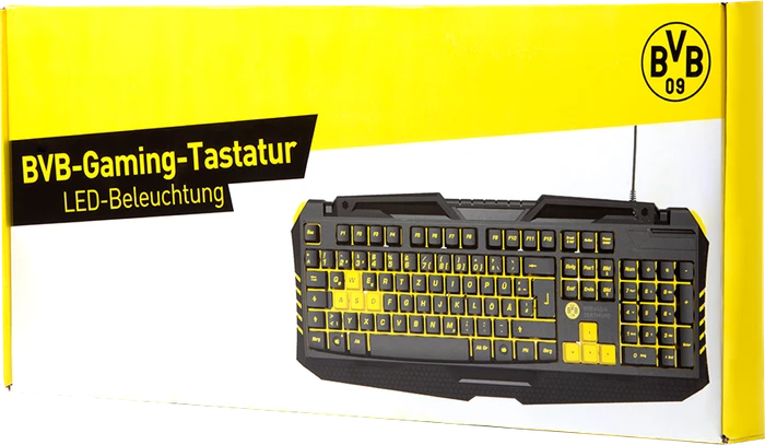 Snakebyte BVB Gaming Tastatur, Borussia Dortmund offiziell lizenziert, USB, DE