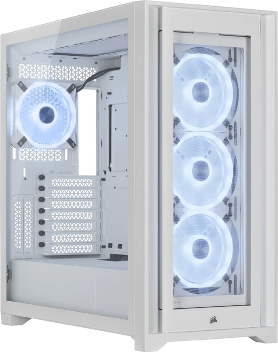 Corsair iCue 5000X RGB QL Edition, weiß, Glasfenster