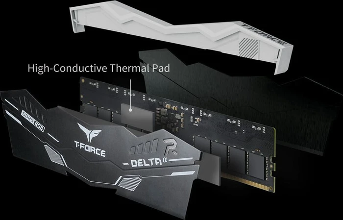 TeamGroup T-Force DELTAα RGB weiß UDIMM 32GB Kit, DDR5-6000, CL30-36-36-76, X8