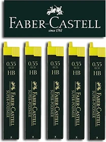 Faber-Castell Super-Polymer Druckbleistiftmine HB 0.5mm graphit, 5er-Pack