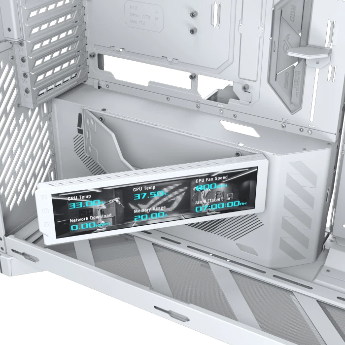 ASUS ROG Cronox GR801 Curve TG ARGB White, Glasfenster