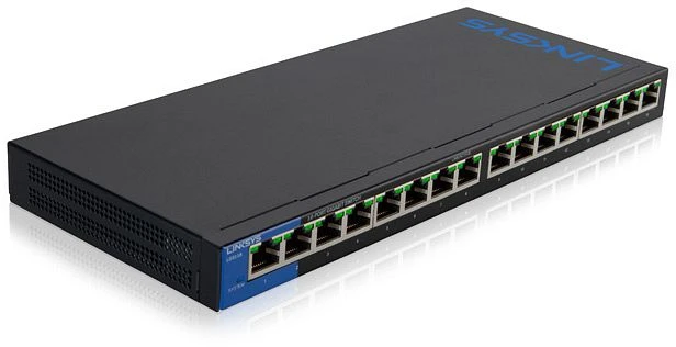 Linksys LGS100 Desktop Gigabit Switch, 16x RJ-45, 80W PoE+