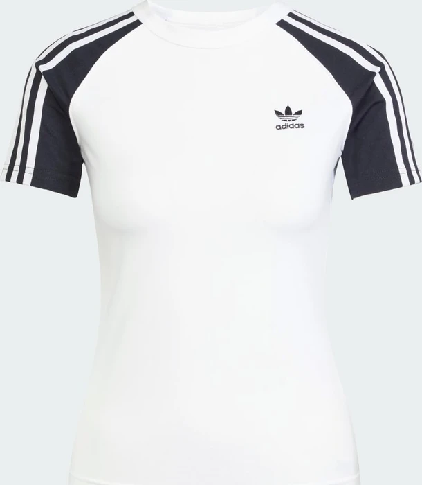 adidas Adicolor 3-Streifen Raglan Slim T-Shirt kurzarm weiß/schwarz (Damen)
