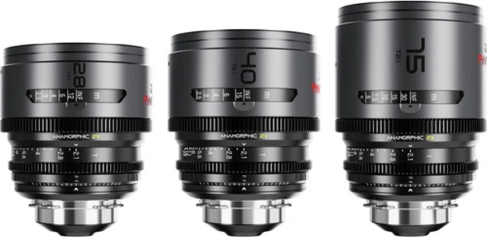 DZOFilm Pavo 2x Anamorphic 28/40/75mm Neutral Flare imperial 3-Lens Set für PL