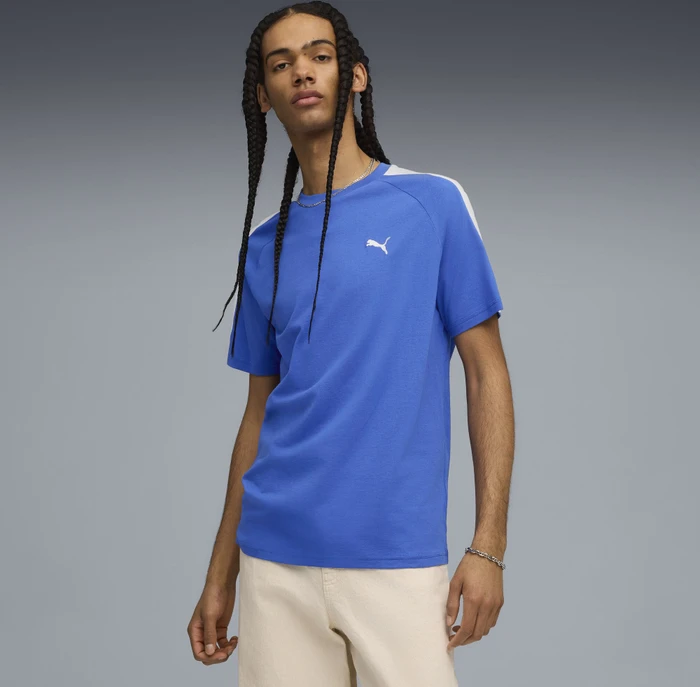 Puma T7 T-Shirt kurzarm mountain blue (Herren)
