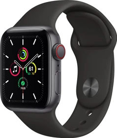 Apple Watch SE (GPS + Cellular) 40mm space grau mit Sportarmband schwarz
