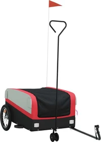 vidaXL Transport 138x69cm Fahrradanhänger schwarz/rot