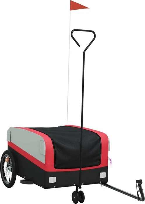 vidaXL Transport 138x69cm Fahrradanhänger schwarz/rot