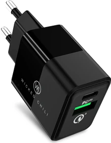 Wicked Chili 20W Dual USB-Netzteil mit Quick Charge und USB-C PD schwarz