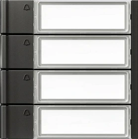 Siedle TM 700-4-0 DG Ruftasten für Vario Türsprechanlage, 4 Teilnehmer, Dunkelgrau-Glimmer