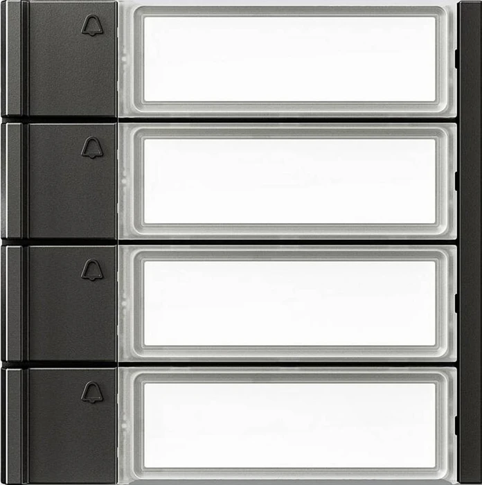 Siedle TM 700-4-0 DG Ruftasten für Vario Türsprechanlage, 4 Teilnehmer, Dunkelgrau-Glimmer