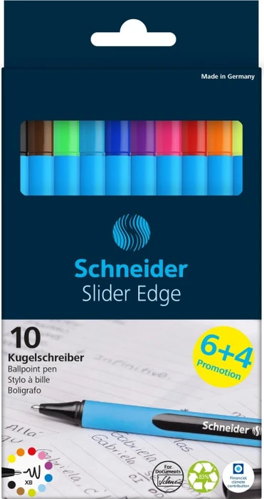 Schneider Slider Edge, XB 6+4 Kugelschreiber sortiert, 10er-Pack