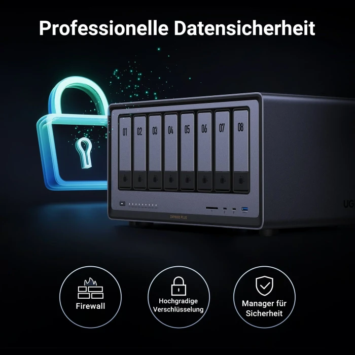 Ugreen NASync DXP8800 Plus, 8GB RAM, 2x RJ-45 10GBase-T, 2x Thunderbolt 4 / USB4