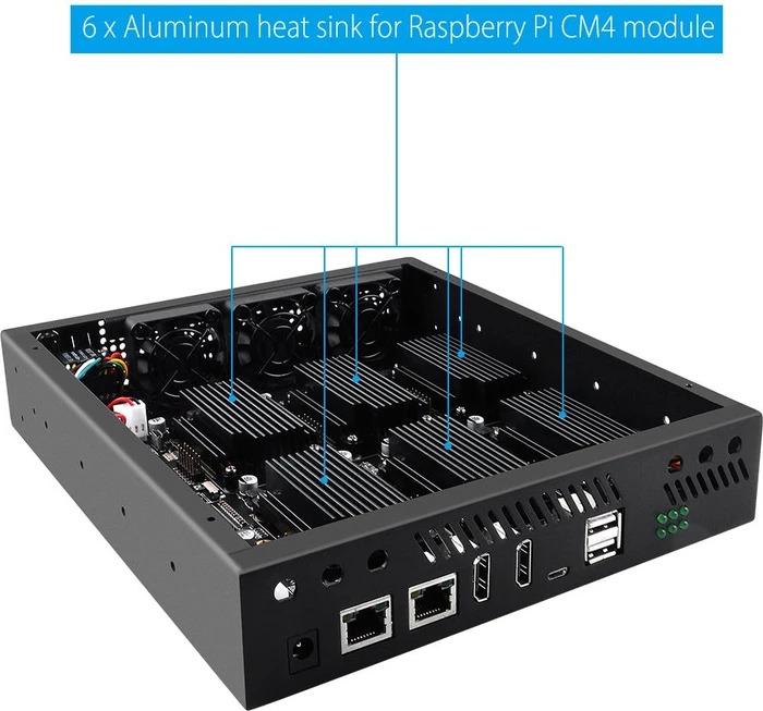 GeeekPi DeskPi ITX Case Kit für Raspberry Pi CM4, DeskPi Super6C, schwarz