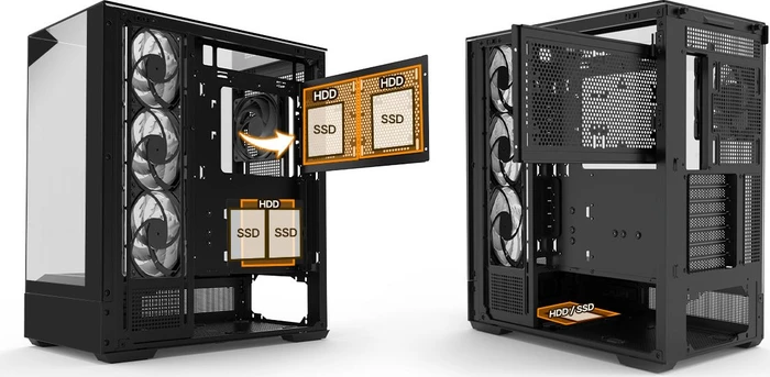 Zalman P40 Prism Plus Black, schwarz, Glasfenster