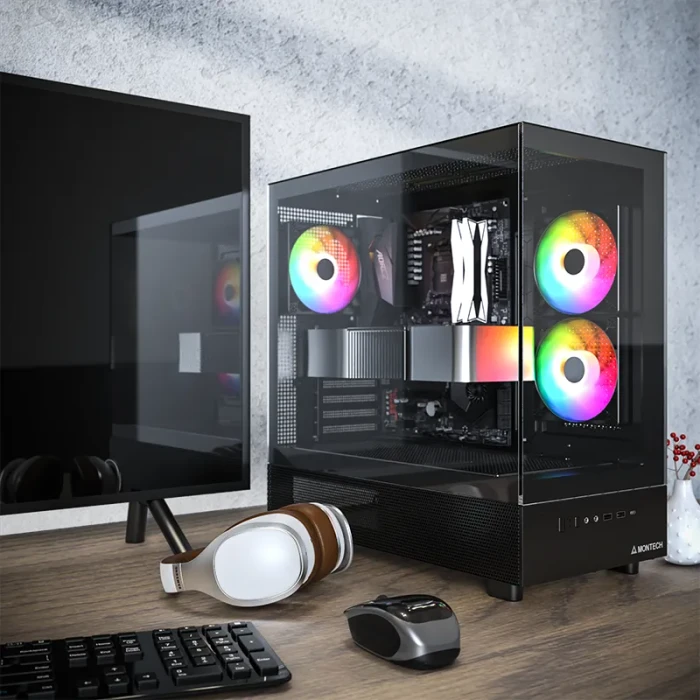 Montech XR, schwarz, Glasfenster