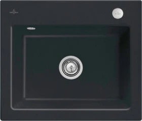 Villeroy & Boch Subway 60 S Einbau Becken mittig mit Ablauffernbedienung pure black