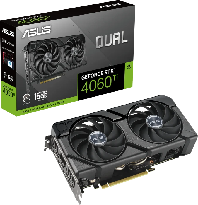 ASUS Dual GeForce RTX 4060 Ti EVO, DUAL-RTX4060TI-16G-EVO, 16GB GDDR6, HDMI, 3x DP
