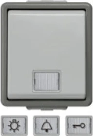 Siemens DELTA fläche IP44 Taster mit weißem Fenster, dunkelgrau/hellgrau